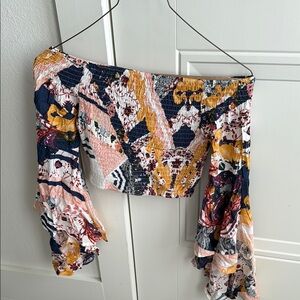 Multicolor Off-Shoulder Women's Top